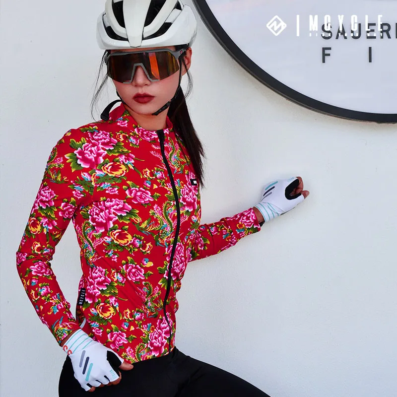 Велосипедная одежда Mcycle Северо-восточного цветочного дизайна Флисовая теплая