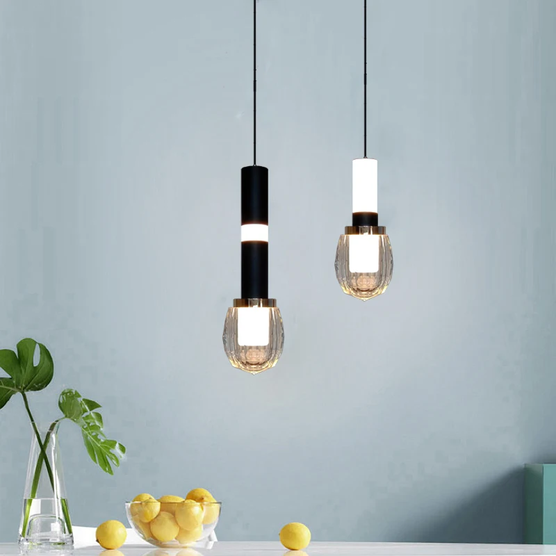 Скандинавская стеклянная Подвесная лампа светодиодный светильник для бара