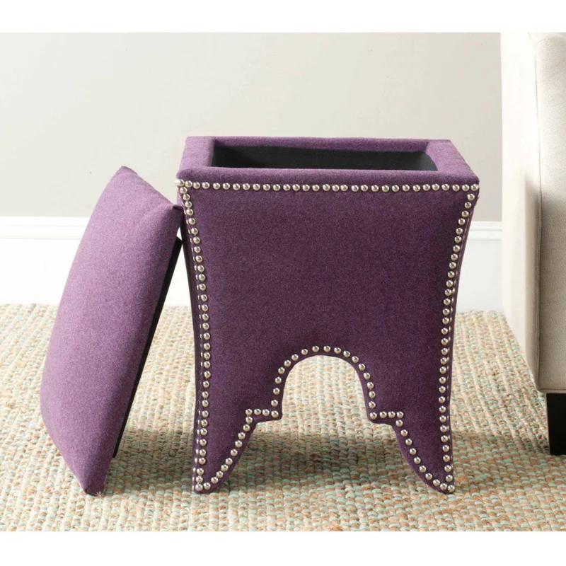 

Safavieh Deidra Square Upholstered Storage Ottoman, Plum