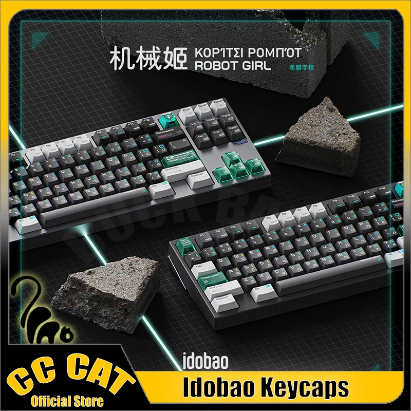 Колпачки для клавиш Idobao 146 механические клавиатуры девочек-роботов прозрачный