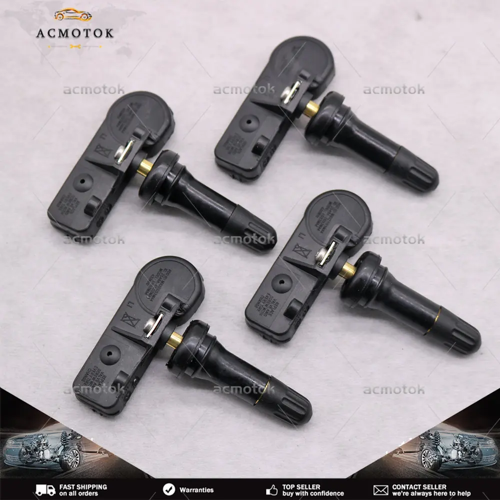 Комплект из 4 датчиков системы контроля давления в шинах 433 МГц, черный датчик TPMS для 2019-2021 Ram 1500 DT 68293199AA 68293199AB