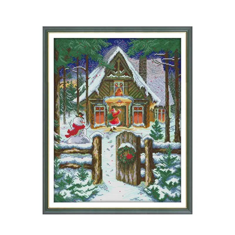 

Santa Claus Is Coming Pattern Cross Stitch Kits DIY Embroidery Set Aida 14CT 11CT Needle and Thread Sewing Set Home Decoration