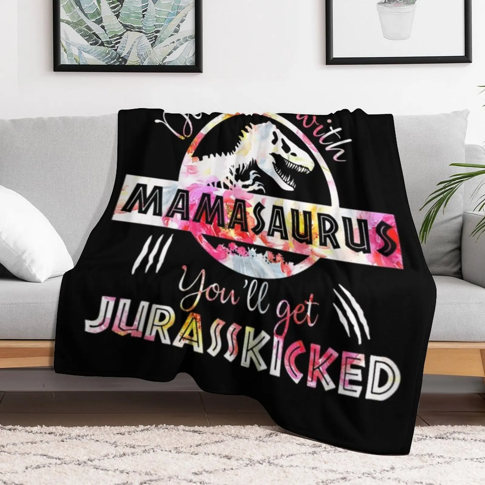 Не беспорядок с Mamasaurus Youll одеяло на День матери Jurasskicked летнее постельное белье