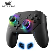 DATA FROG 닌텐도 스위치용 무선 컨트롤러, 프로그래밍 가능한 터보 기능, OLED 및 라이트 콘솔 프로 게임패드, 1000Mah 배터리