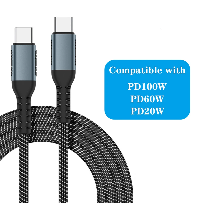 

Плетеный кабель Usb C для быстрой зарядки 2 м 5 а 100 Вт Тип C кабель для быстрой зарядки для Samsung S21 S22 Ultra Huawei Xiaomi шнур передачи данных