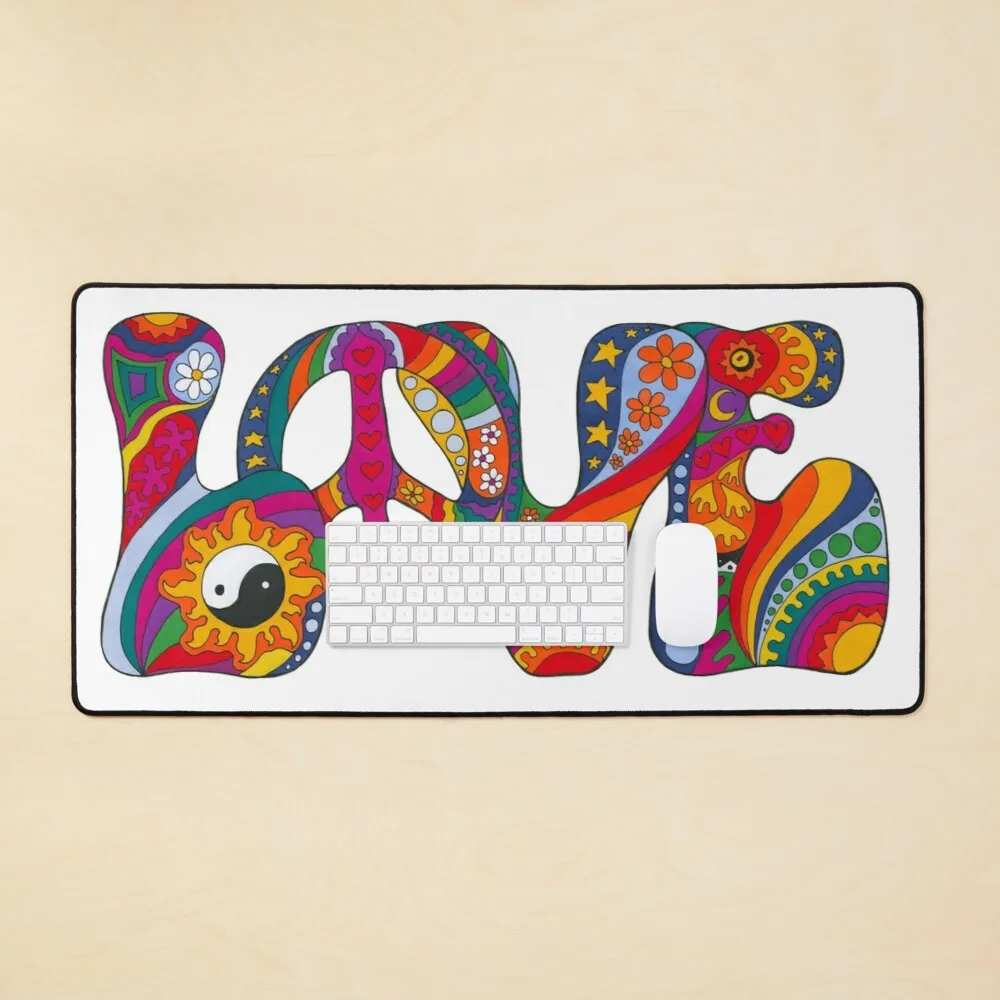 

Psychedelic Love Mouse Pad Mousepad Non-Slip Rubber Base Mouse Pads for Computers Laptop Office Desk Accessories