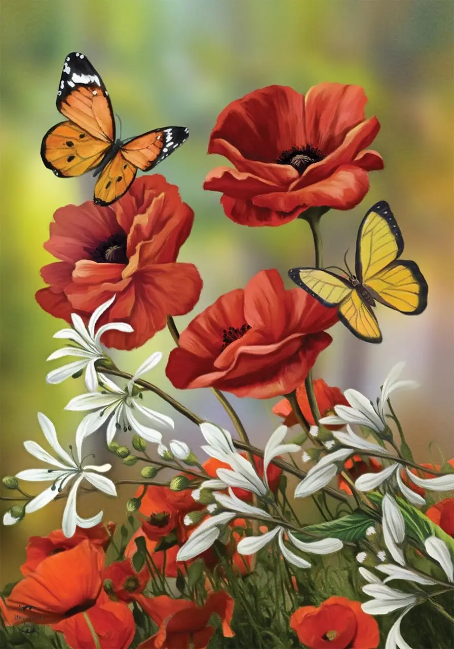 Фото Флаг для дома Briarwood Lane Hello Spring Butterflies IIX WZZ №1