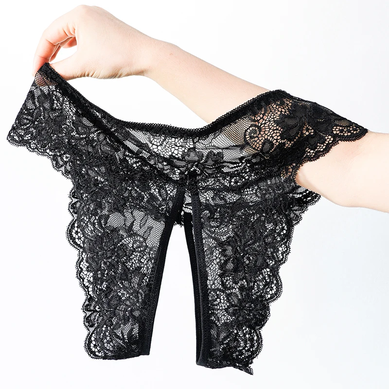 Женские трусики с открытой промежностью сексуальное кружевное Прозрачное
