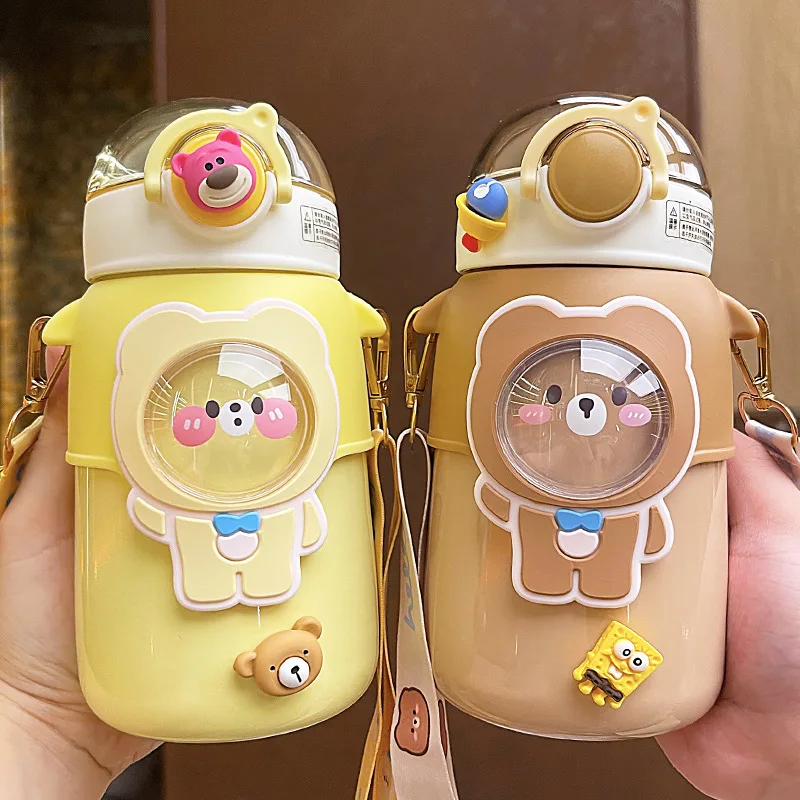 

Cartoon 316 Stainless Steel Children's Insulation Cup Cute Straw Water Cup Girls Carrying Cup Cute Water Bottle Water Bottle