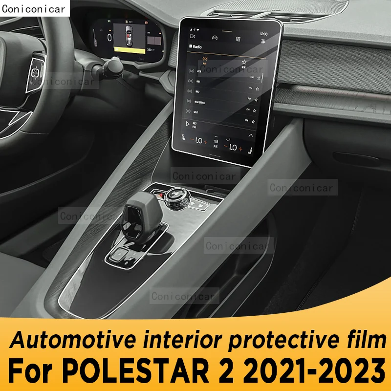 

For POLESTAR 2 2021 2022 2023 Gearbox Panel Navigation Automotive Interior Screen TPU Protective Film Cover Anti-Scratch Sticker
