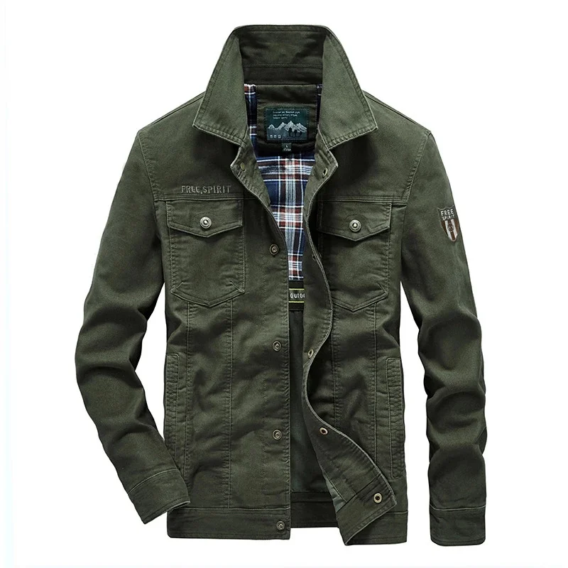

Size 7XL Plus 8XL Military Jacket Men Quality Cotton Spring Autumn Mens Jackets Multi-pockets Casual Coats Male Chaquetas Hombre