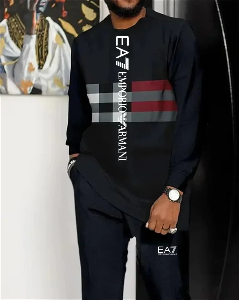 Мужской брючный костюм с длинными рукавами летняя роскошная мужская модная