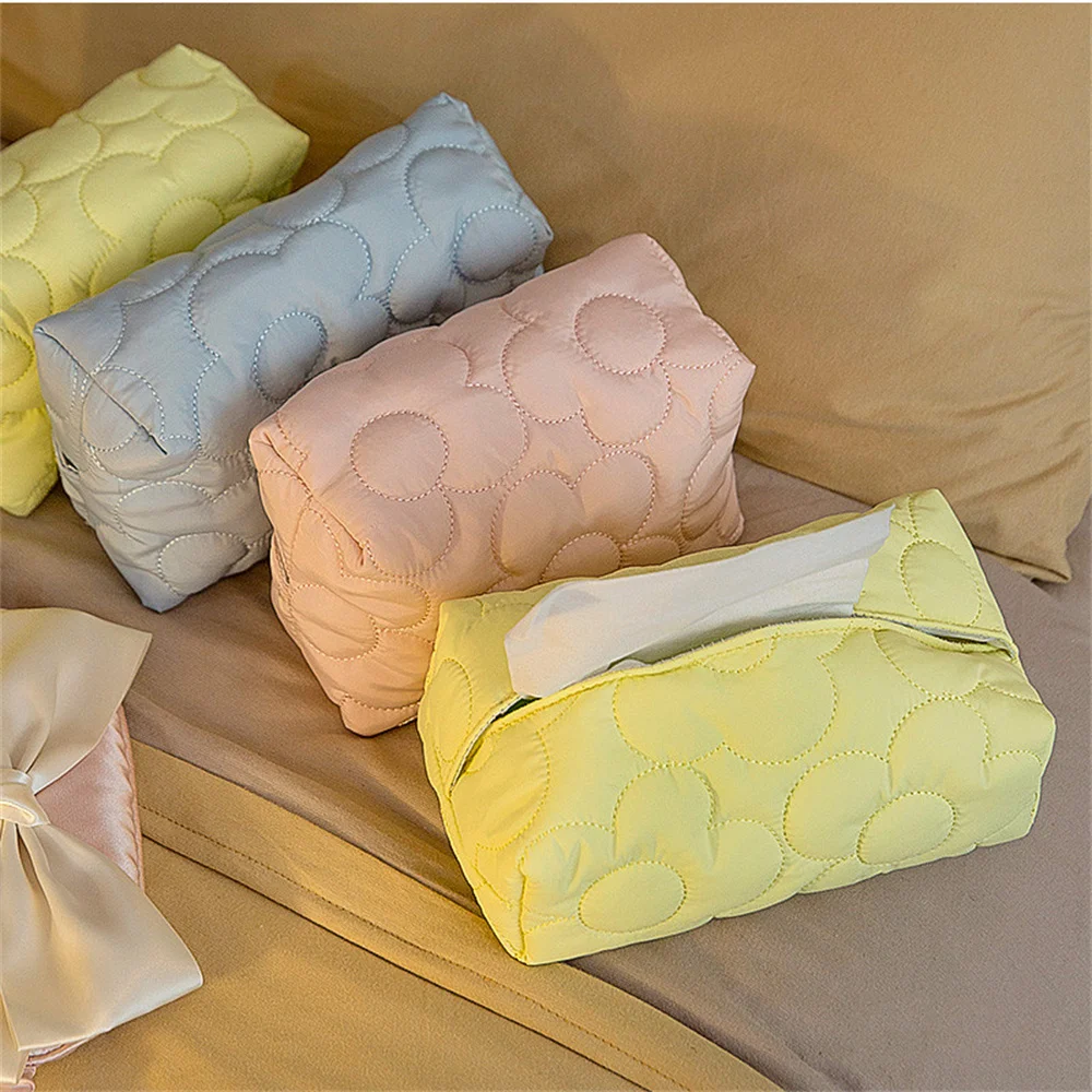 

Милый стеганый цветочный автомобильный контейнер для салфеток, держатель, портативный бумажный контейнер для хранения полотенец для ванно...