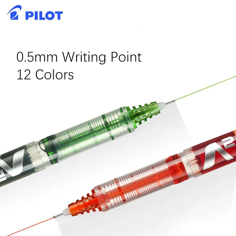 Фото 12 цветов, японские гелевые ручки Pilot V5 BX-V5, Hi-Tecpoint, 0,5 мм, гладкие быстросохнущие чернила для письма, школьные канцелярские принадлежности, студенческие принадлежности №3