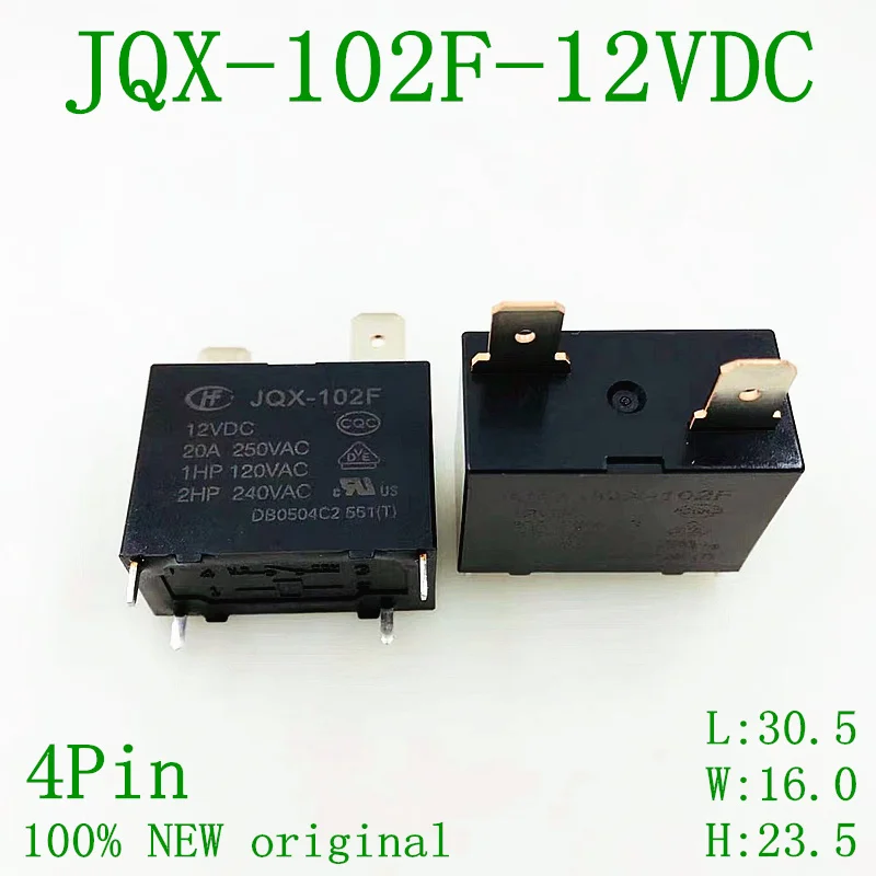 10 шт. реле мощности JQX-102F 12 В DC 20A 4Pin DC12V HF102F-12VDC