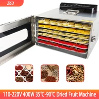 6 Trays Food Dehydrator Dried Fruit Vegetable Machine Herb Meat Drying Machine Stainless Steel 110V 220V
