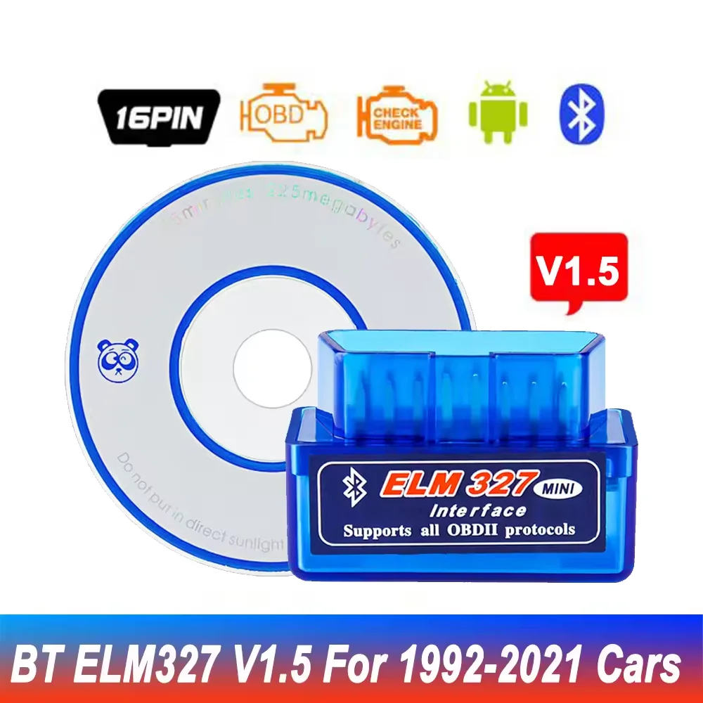 

Супер MINI ELM 327 V1.5 OBD2 Сканер Bluetooth 5,1 16-контактный Автомобильный Диагностический Инструмент Для Считывания Кодов