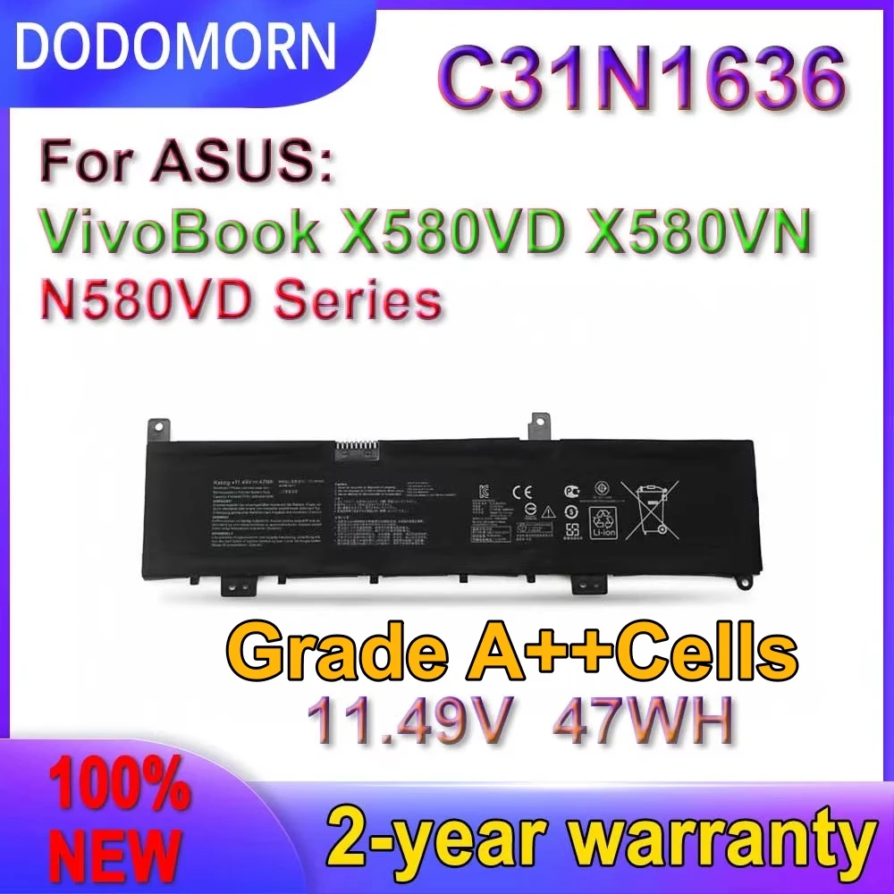 Фото Новая батарея C31N1636 для ASUS N580VN N580VD NX580V X580V X580VN X580GD N580GD X580VD N580VD NX580VD7300 NX580VD7700 №1