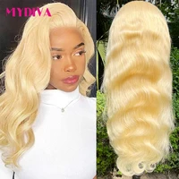 30 40 42 Inch Blonde Lace Front Wig Human Hair Brazilian Body Wave 150 Density 613 Transparent Lace 13x4 Frontal Wig For Women