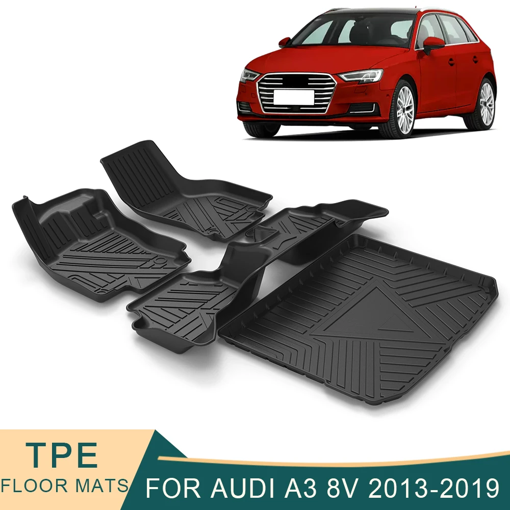 

For Audi A3 8V 2013-2019 Hatchback Sedan Car Floor Mats All-Weather TPE Foot Mats Pad Waterproof Tray Mat Interior Accessories