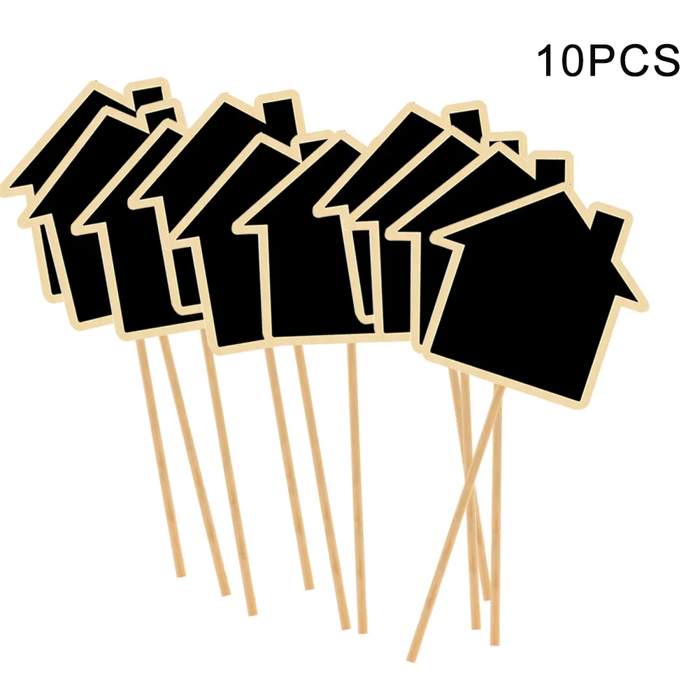 

10pcs/set Agriculture Wooden Vegetable Labels Home Plant Tags Garden Markers With Blackboard Fruit Small T Type Flowers Durable