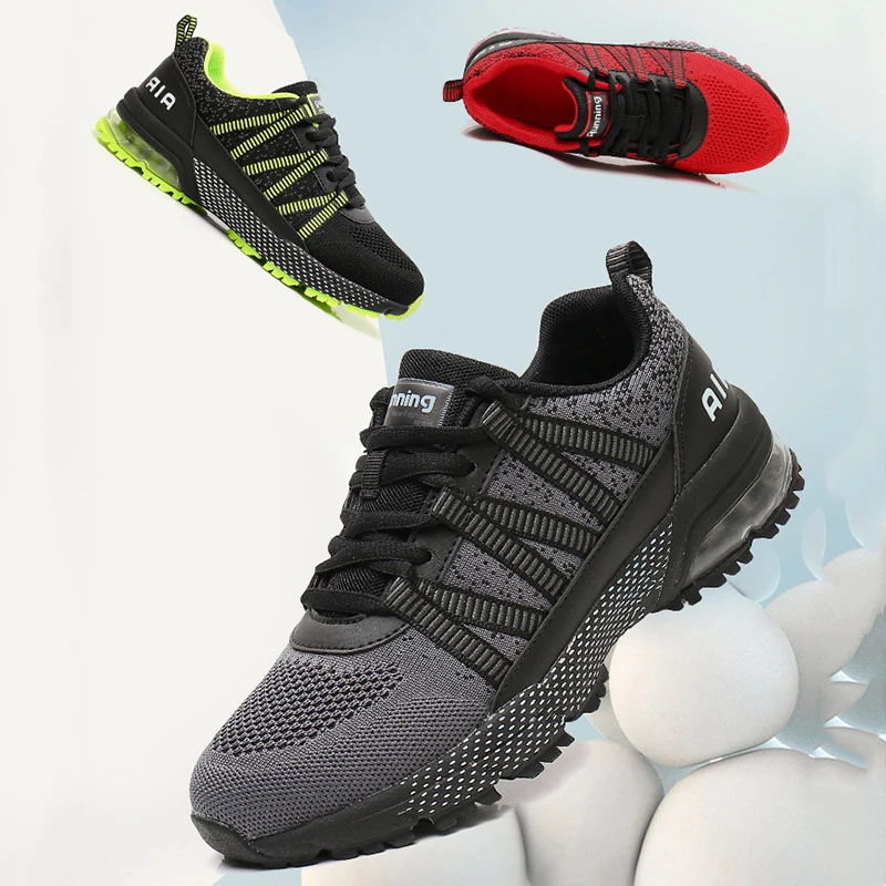 

Air Cushioning Running Shoes Unisex Size 35-46 Athletic Training Couple Sneakers Gym Sports Breathable Footwear Fitness