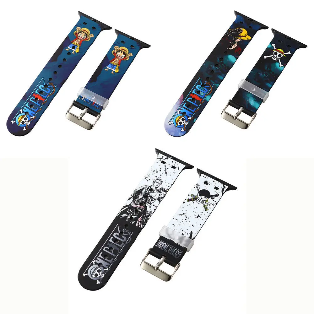 

ONE PIECE Luffy Zoro Ace For Apple Watch Sport Band iWatch SE 1 2 3 4 5 6 7