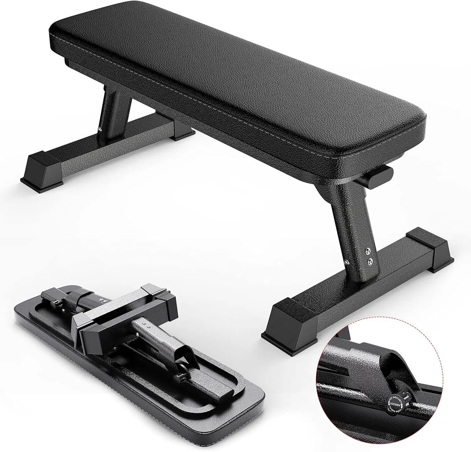 

Form Gym Quality Foldable Flat Bench forMulti-Purpose Weight Training and Ab Exercises. Perfect Foldaway Bench for Adjustable Du