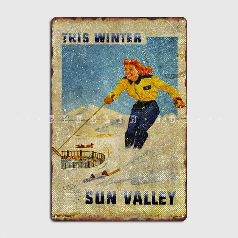 

This Winter Sun Valley Metal Sign Club Home Retro Mural Plaques Tin Sign Poster