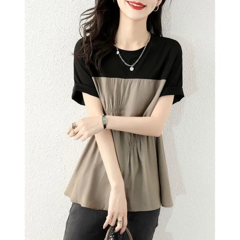 

100% Cotton T Shirt Woman Summer Fashion Oversized Short Sleeve T-shirt Female Korean Style Plus Size Shirt 2022 Womens Shirts