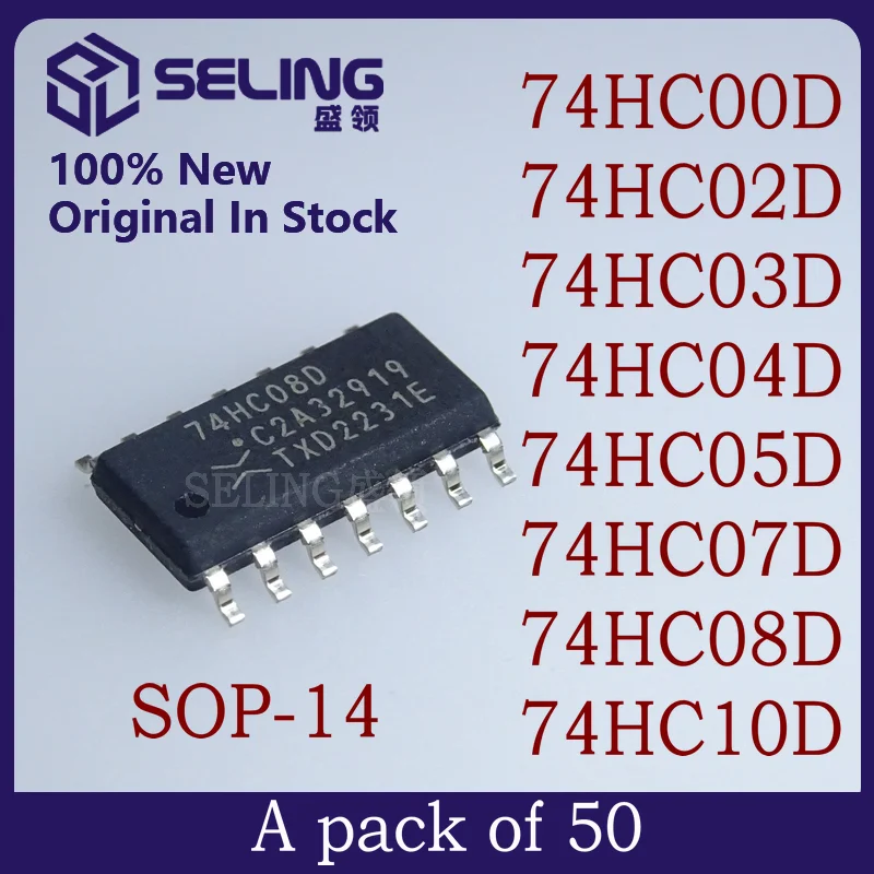 50 шт., новый оригинальный SN74HC00D 74HC02D 74HC03D 74HC04D 74HC05D 74HC07D 74HC08D 74HC10D 50 шт., новый оригинальный SN74HC00D 74HC02D 74HC03D 74HC04D 74HC05D 74HC07D 74HC08D 74HC10D