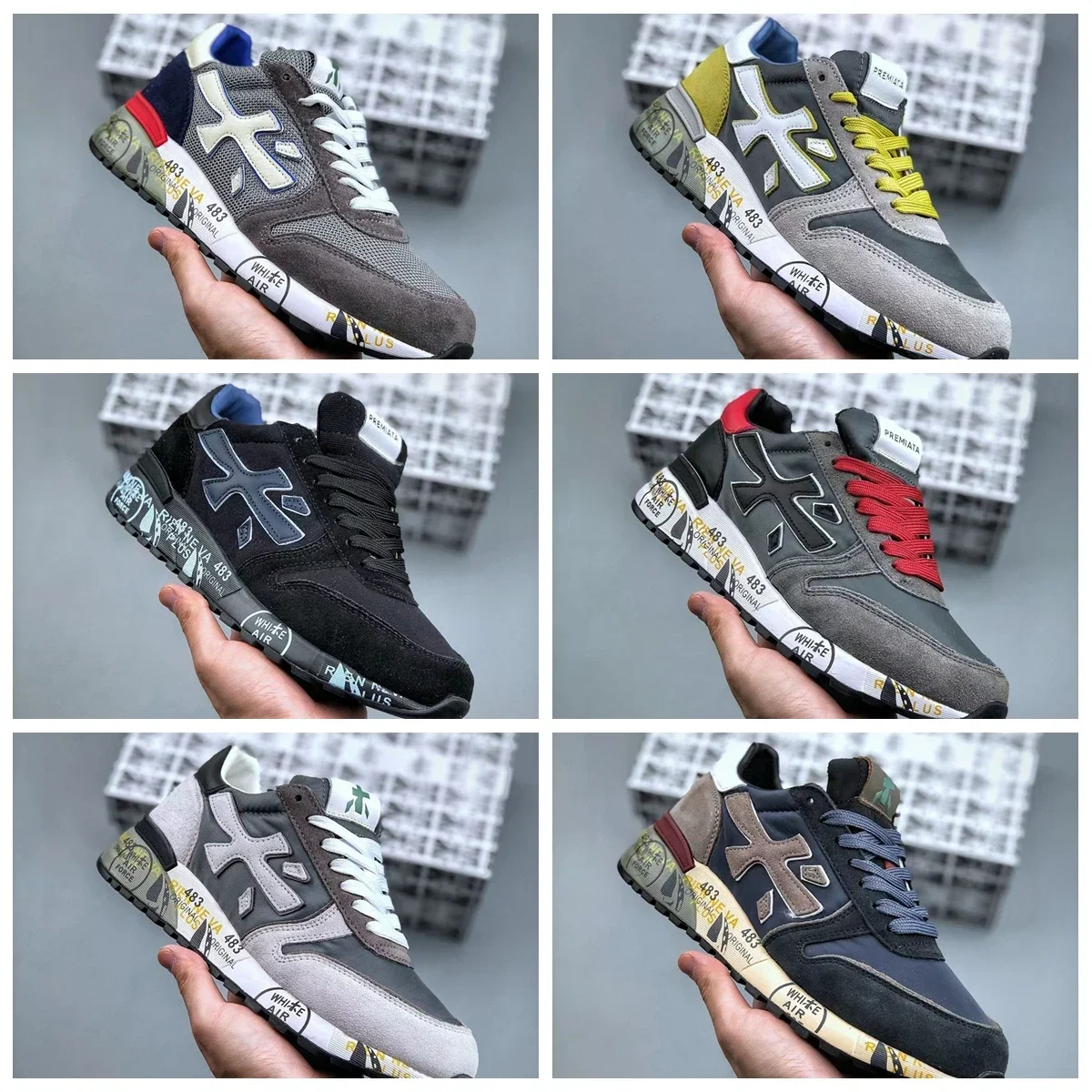 

Men's PREMIATA Shoes Fashion Lightning Skateboard Running Shoes Breathable Casual Shoes Student Couple Outdoor Sneakers Eur40-45