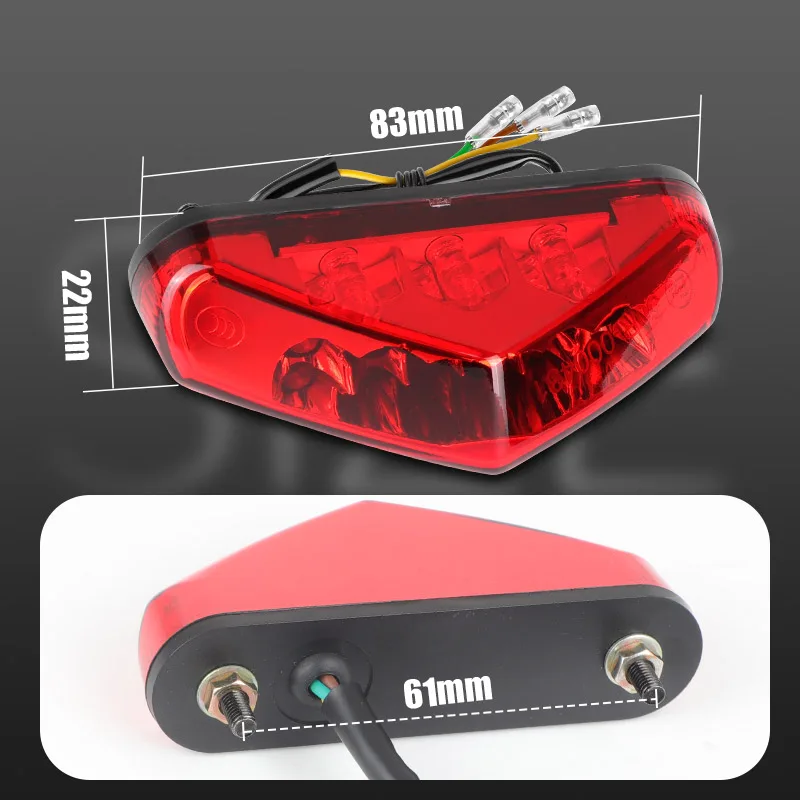 12 В мотоциклетный мини-светодиодный задний фонарь красные лицензии лампа