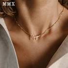 Ожерелье персонализированное для женщин, подвеска с буквенным именем под заказ, Золотая и серебряная цепочка Фигаро, ювелирные изделия из нержавеющей стали, ожерелья для женщин