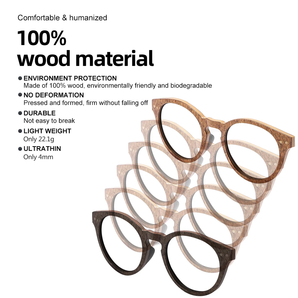 Овальные солнцезащитные очки деревянные поляризационные для мужчин и женщин