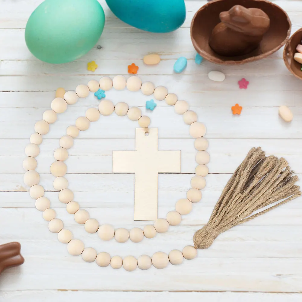 

Подвески ручной работы с кисточками, деревянные бусины, гирлянды, пасхальные религиозные настенные подвески, домашний декор, искусственная...