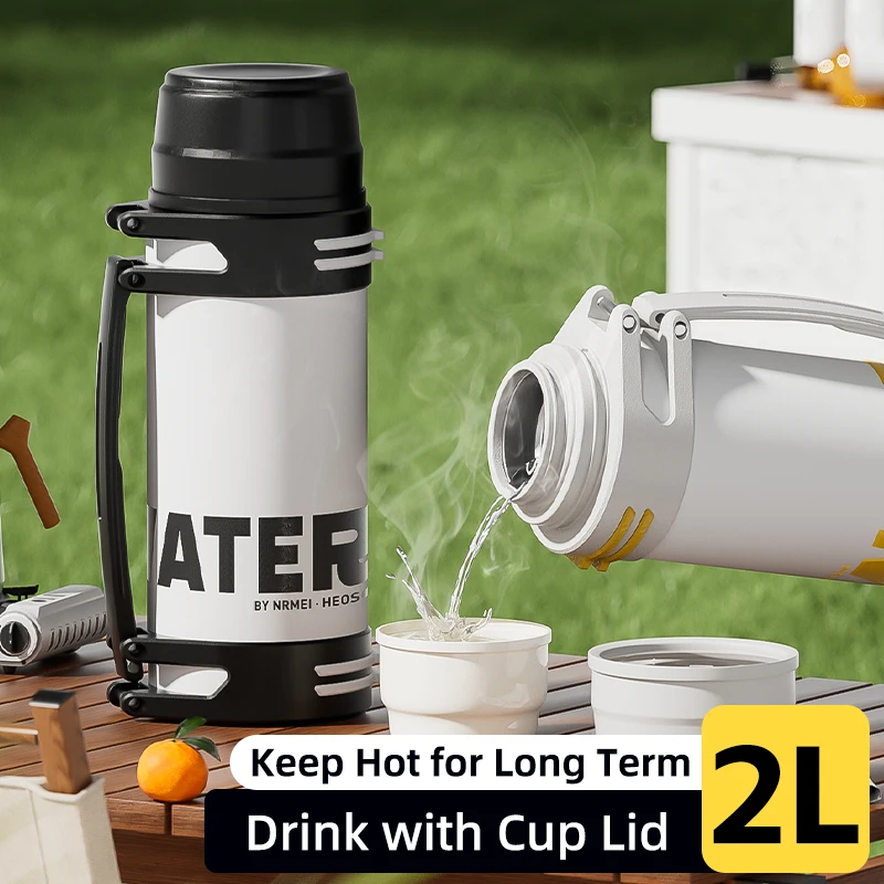 Уличный портативный кувшин для воды с ручкой термос большой емкости из