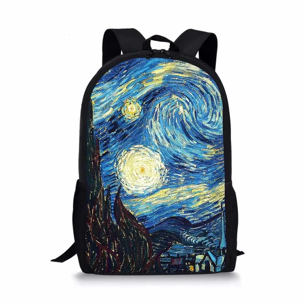 Art Painting Work Element Printing Pattern School Backpacks Personalized Kids Daypack New Design Rucksack for Teenager