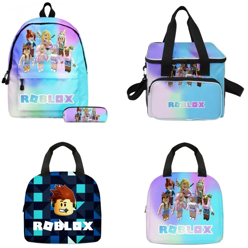 

Virtual World Roblox ROBLOX Picnic Bag Backpack Primary and Middle School Students Schoolbag Boys Girls Anime Cartoon Mochila