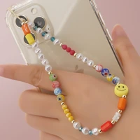 ball beadeds acrylic bracelet anti lost mobile phone charm chains for women party fashion phone accessories jewelry lanyard