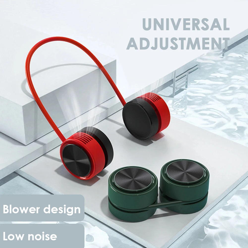 

Neck Fan Portable Bladeless Fan 360° Cooling 3 Speeds Adjustment Headset Design USB Rechargeable Hanging Neck Fan For Outdoor