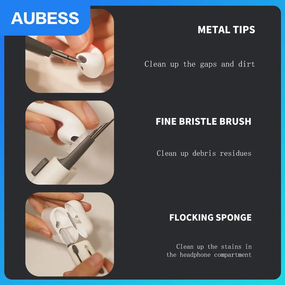 

Multifunctional Computer Keyboard Cleaner Brush Kit For Headset Keyboard Keycap Puller Kit Dust Cleaning Brush Cleaning Tools