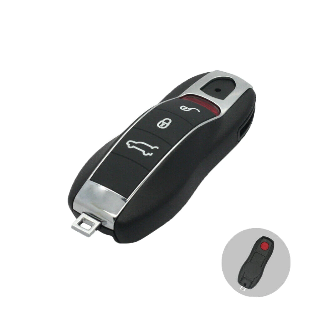 

Remote Smart Key Fob Case Shell 4 Button Fit For PORSCHE Cayenne 3 BTN + Panic