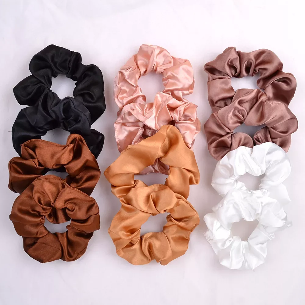 

2023NEW Style Headgear Satin Cloth Art Pig Large Intestine Hair Ring Batch Hair Rope Rubber Band Set Simple Hair Rope Headdress