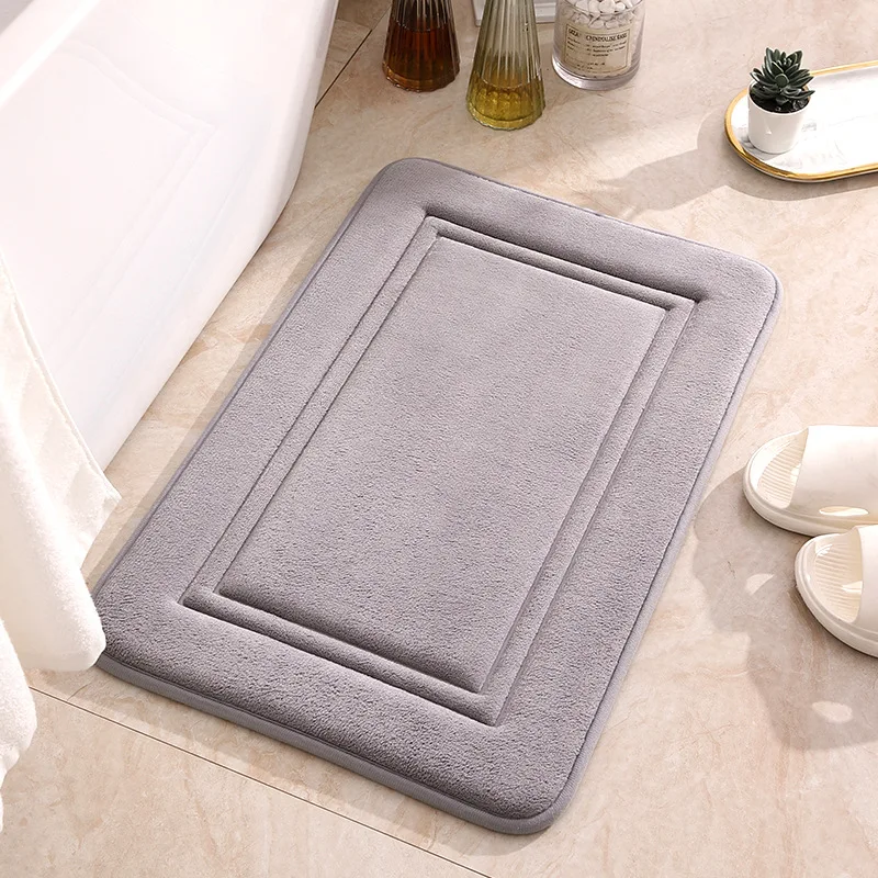 

Geometric Embossed Bathroom Bath Mat Non-slip Carpets In Wash Basin Bathtub Side Floor Rug Shower Room Doormat Memory Foam Pad