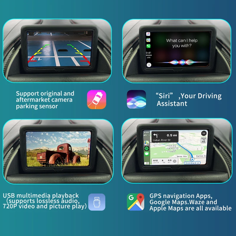 Фото Беспроводной CarPlay для Aston Martin DB11 16-23 Автомобильный мультимедийный декодер с GPS Android Auto AirPlay Зеркальные функции связи №3