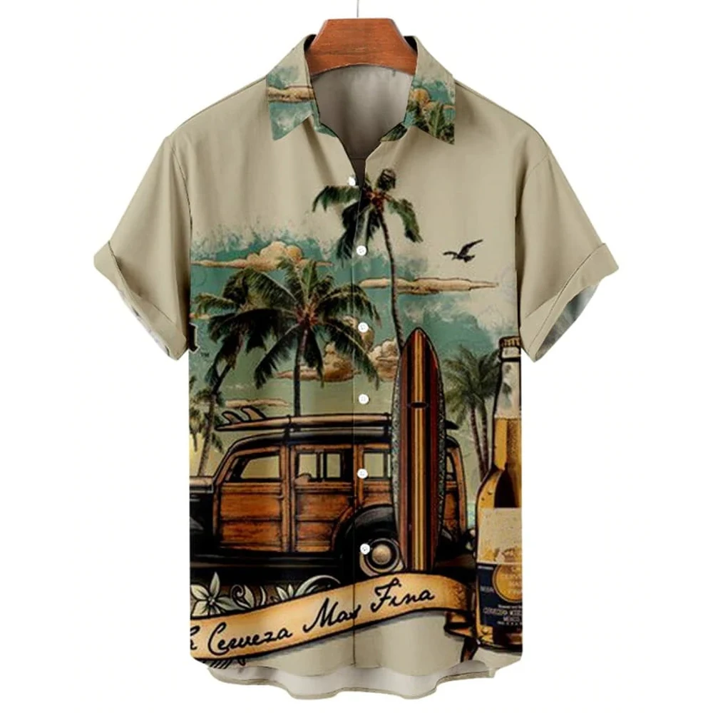 

Summer Shirt Hawaiian Shirts For Men Beach Vacation Short Sleeve Tops Casual Men's Blouse Fashion Camisas De Hombre Clothing