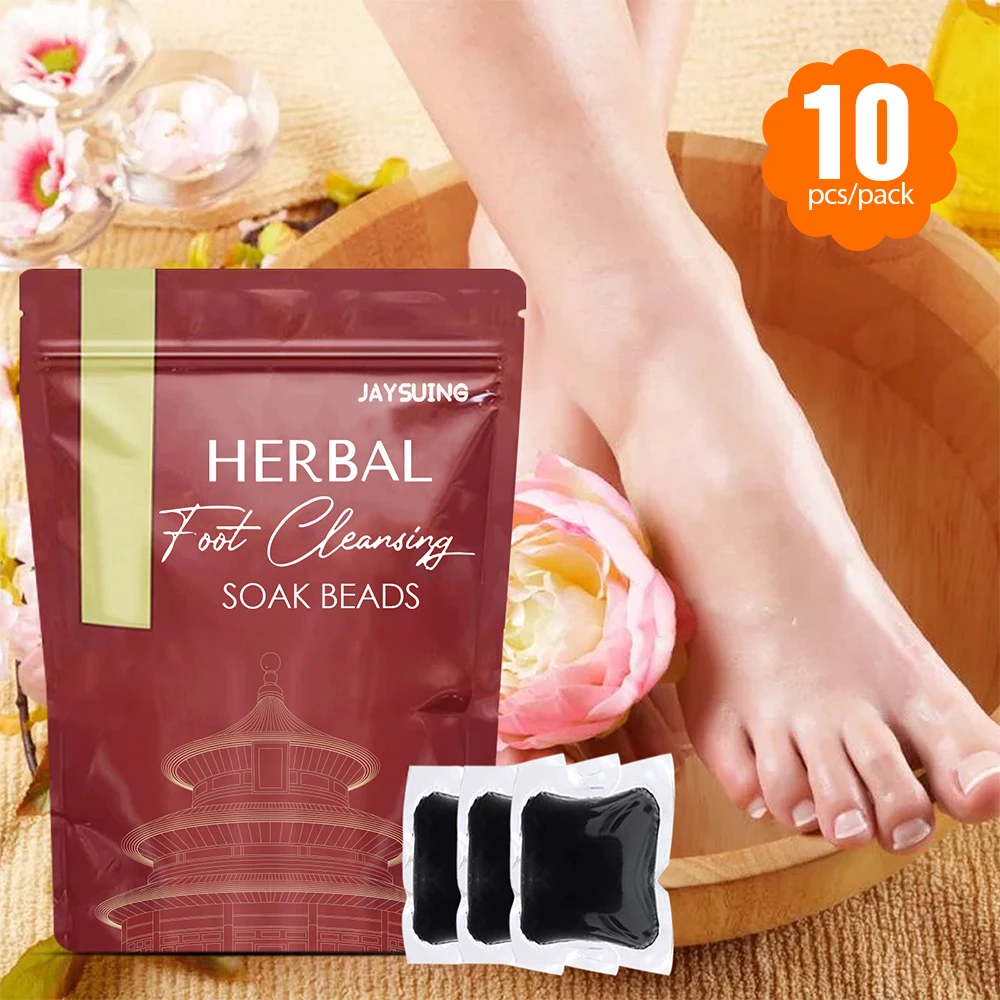 

10Pcs Herbal Foot Cleansing Soak Bead Lymphatic Drainage Ginger Slimming Foot Bath Bag Botanical Cleansing Beads For Men Women