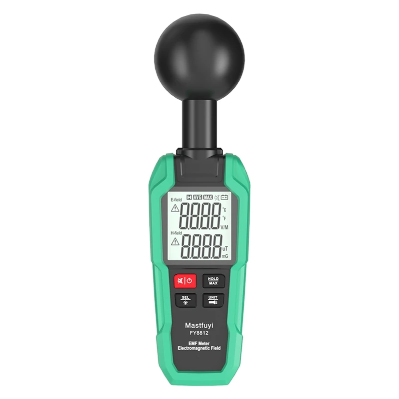 

Mastfuyi Green EMF Meter Plastic EMF Meter High Precision Electromagnetic Radiation Gauge Wave Radiation Detector