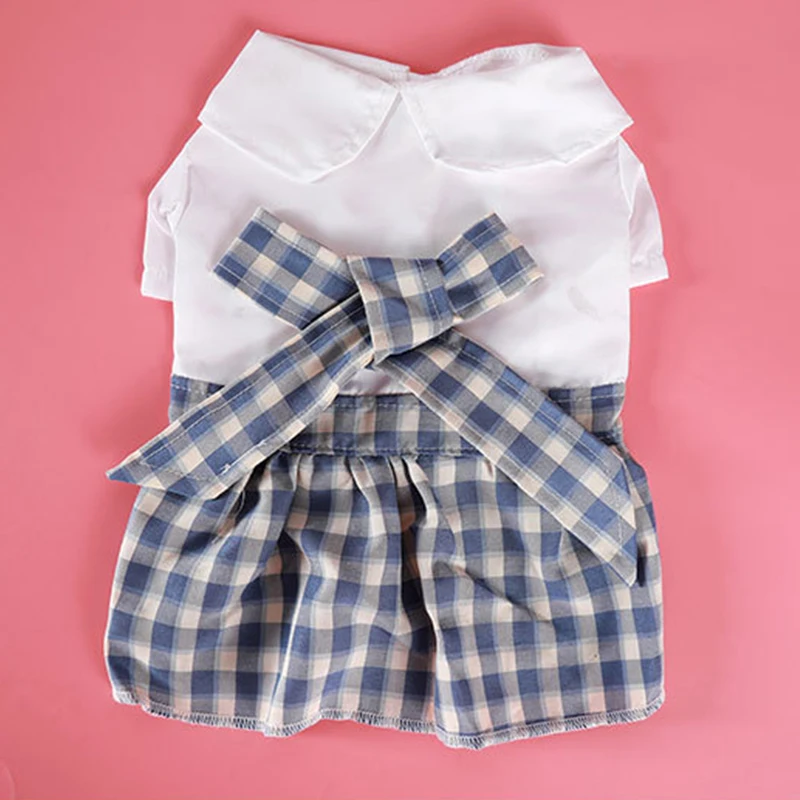 

Юбка для собак, одежда в клетку для девочек и кошек, платье принцессы с бантом, товары для домашних животных, сетчатая дышащая одежда с оборк...